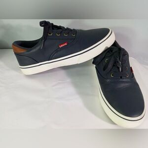 LEVI’S 9.5 Ethan Napa Black Brown Faux Leather Skate Sneakers